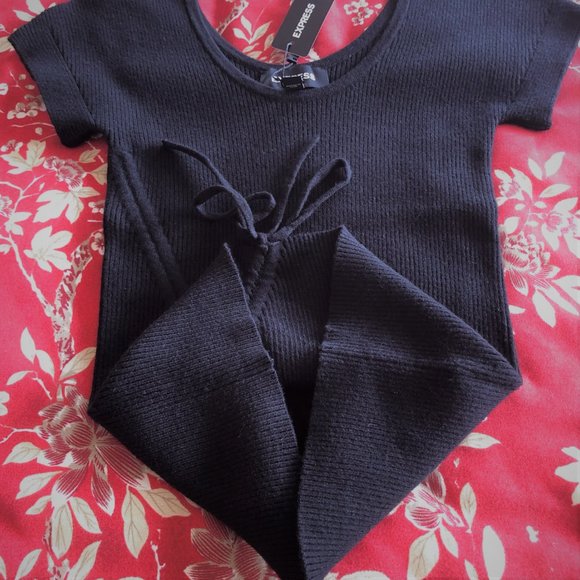 *Brand New with Tags* Ribbed Ruched Adjustable Hem Scoop Neck Sweater XXS - Picture 2 of 16